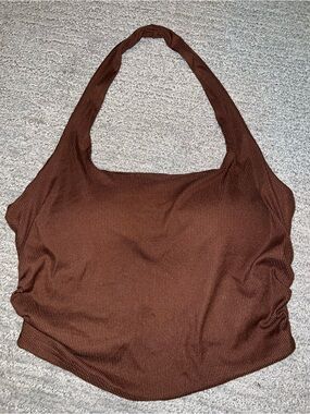 Brown Halter Top Blouse